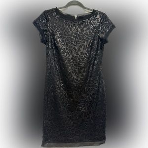 Vince Camuto Sequined Round Neck Short Sleeve Dress